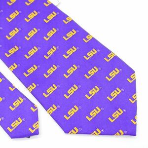 NEW LSU Eagle Neckwear Purple Polyester Wide Tie‎